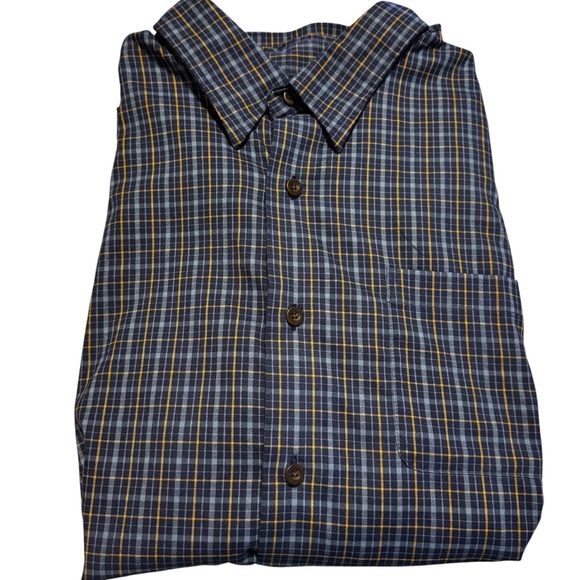 Orvis Blue Windowpane Print Classic Fit Long Sleeve Button Down Shirt - Size XL - Picture 1 of 7